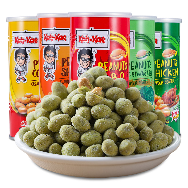 泰国进口大哥花生豆200g 6种口味选芥末虾烧烤鸡味网红零食品罐装