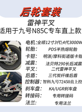 适用于九号N85C直上全顺电机2000W3000W大功率雷神平叉后轮套装