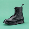 [Puss in Boots]All black~Black Knight 8 Riding boots Black line 1460 spring and autumn Single boots Motorcycle boots