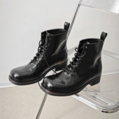 马油牛皮 TBOF 内里羊皮 靴 方头高帮厚底软皮马丁靴 男人 时装