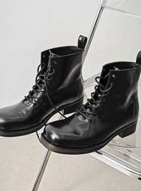 TBOF【男人的时装靴】方头高帮厚底软皮马丁靴 马油牛皮 内里羊皮