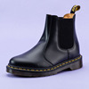 [Puss in Boots] 2976 Chelsea black genuine leather Short tube Riding boots soft sole A pedal Sleeve