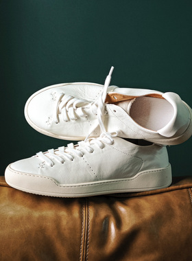 TBOF【百搭王】牛皮小白鞋 舒适通勤软底休闲板鞋 无胶工艺木屑底