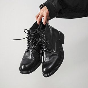 TBOF【夯货】重工水洗马皮 布雷克手缝固特异 皮底 工装马丁靴男