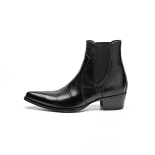 TBOF【雅痞巫师靴】小牛皮雕花刺绣尖头切尔西靴男固特异厚底增高