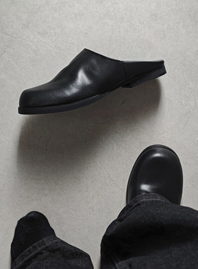 TBOF极简老钱褶皱勃肯鞋 包头半拖穆勒鞋 懒人休闲通勤百搭一脚蹬