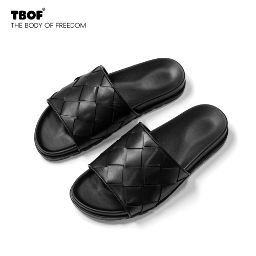 TBOF【极简静奢】真皮编织拖鞋