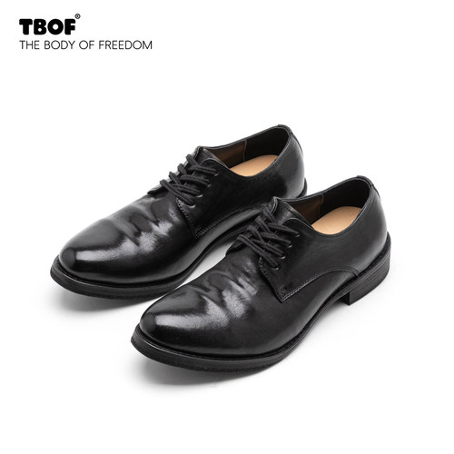 TBOF【夯货】尖头厚底德比鞋男