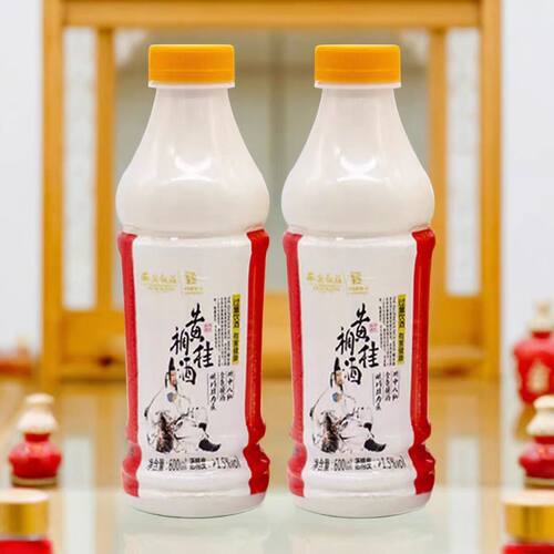 陕西西安饭庄黄桂稠酒600毫升4瓶礼盒装醪糟甜糯米酒贵妃桂花酒