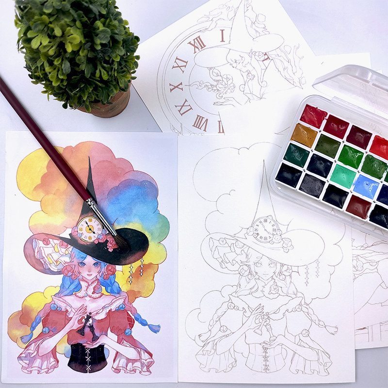 水彩画古风人物素材素材模板 水彩画古风人物素材图片下载 小麦优选