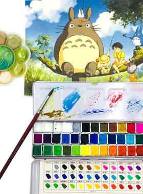 樱花nicker不透明宫崎骏动画漫画水粉马利艺术家申内利尔MG美利蓝蜂鸟卢卡斯新韩套装白固体水彩颜料分装