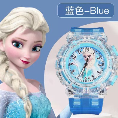 爱莎公主儿童手表女童发光