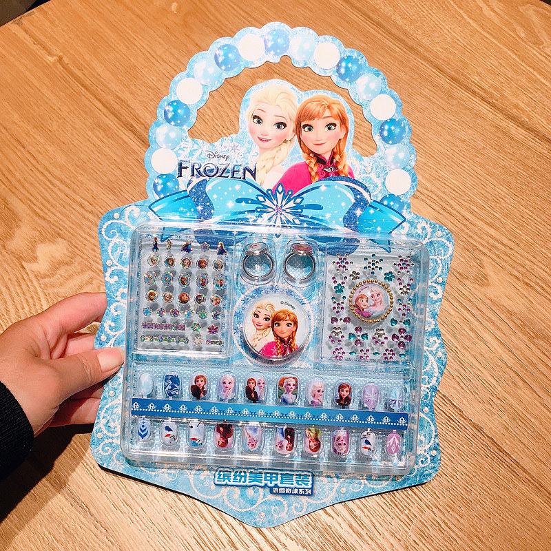 爱莎公主儿童指甲贴套装冰雪奇缘美甲贴防水贴画玩具无毒女孩贴纸