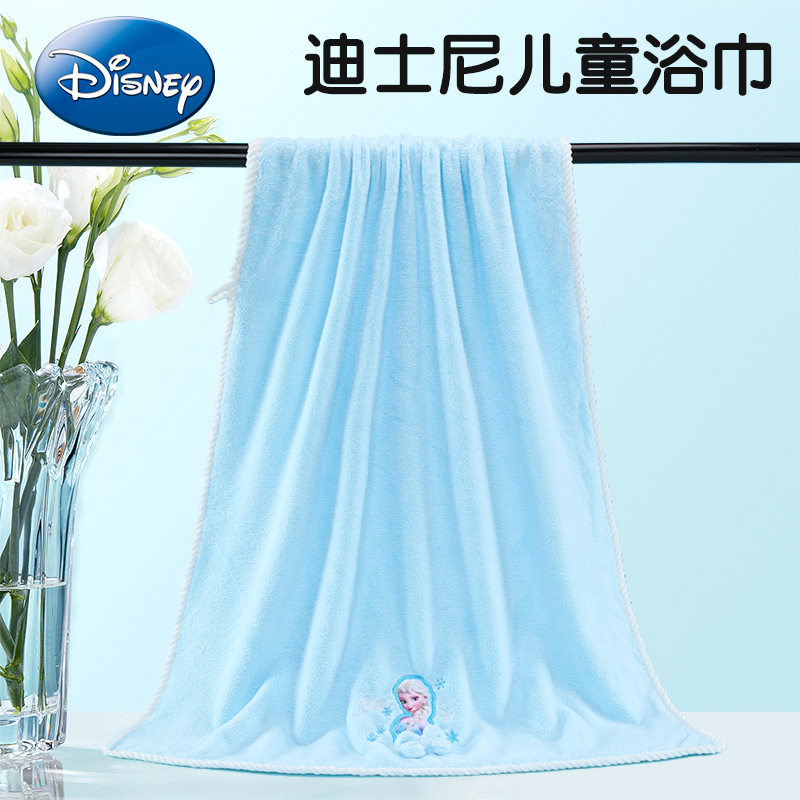 迪士尼儿童家用浴巾女童可裹浴袍洗澡巾elsa浴裙瞬吸水不掉毛巾