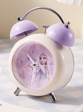 爱莎公主儿童闹钟高颜值桌面摆件冰雪奇缘台钟起床神器elsa闹铃