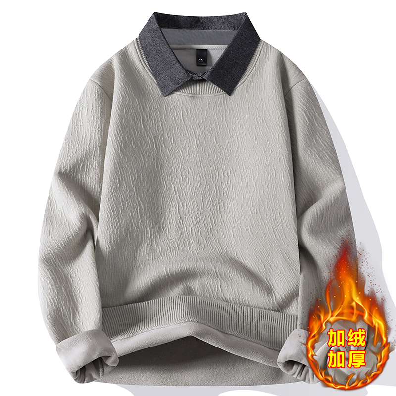 加绒加厚针织衫潮牌宽松毛衣男孩