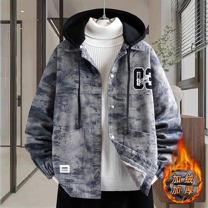 加绒加厚牛仔外套冬季牛子棉衣13