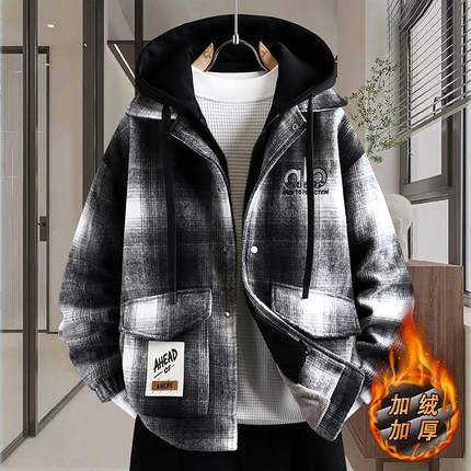 13青少年冬季加绒加厚牛仔外套12男孩15岁初高中学生14大童牛子衣