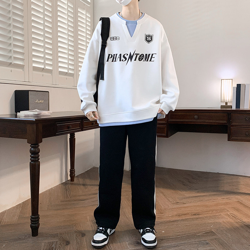 秋季宽松卫衣套装男孩13岁青少年中学生14潮流15帅气大童长袖T恤