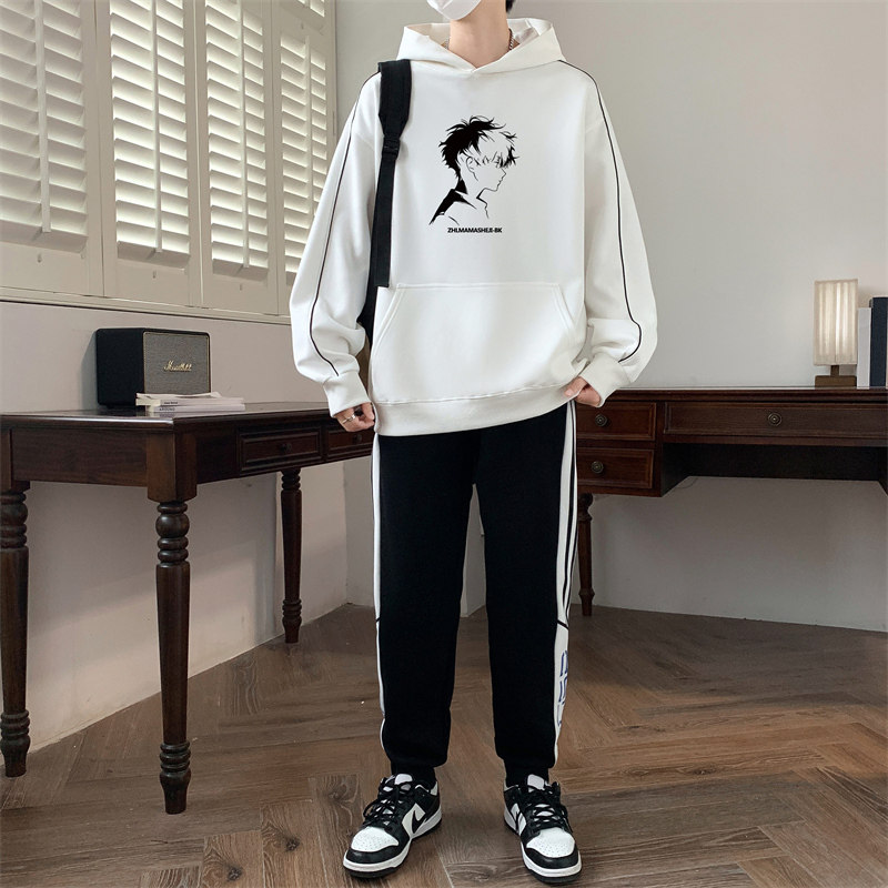 春季青少年连帽卫衣套装12岁男孩中学生14运动帽衫15大童长袖T恤