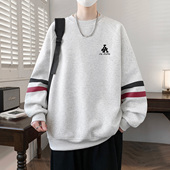 春季 潮流圆领卫衣12岁男孩青少年13高初中学生15大童宽松长袖 T恤