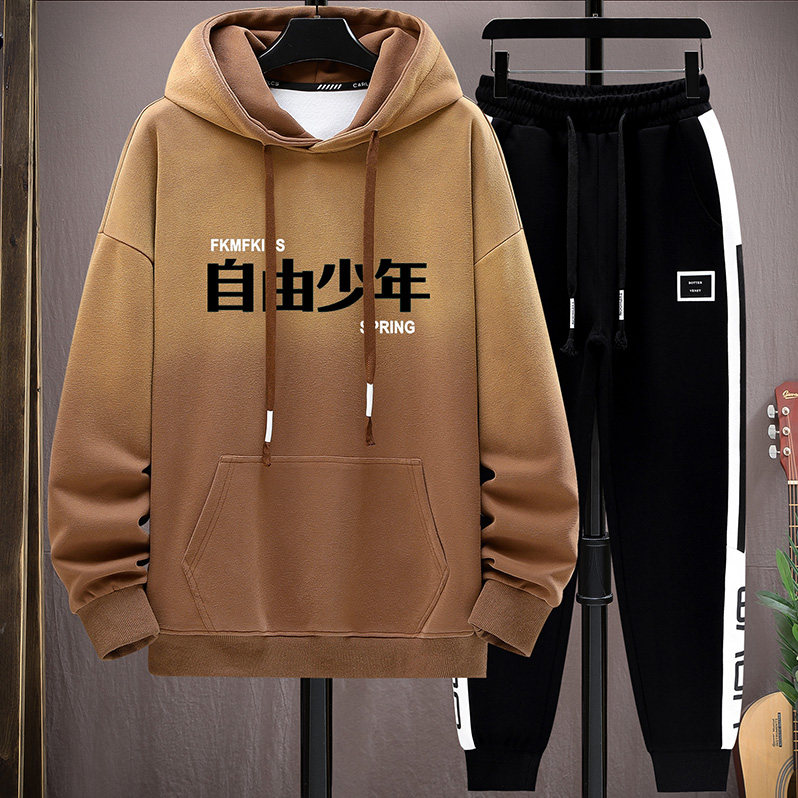 13初中学生春秋季卫衣套装12岁男孩14潮流帅气15胖大童长袖T恤16