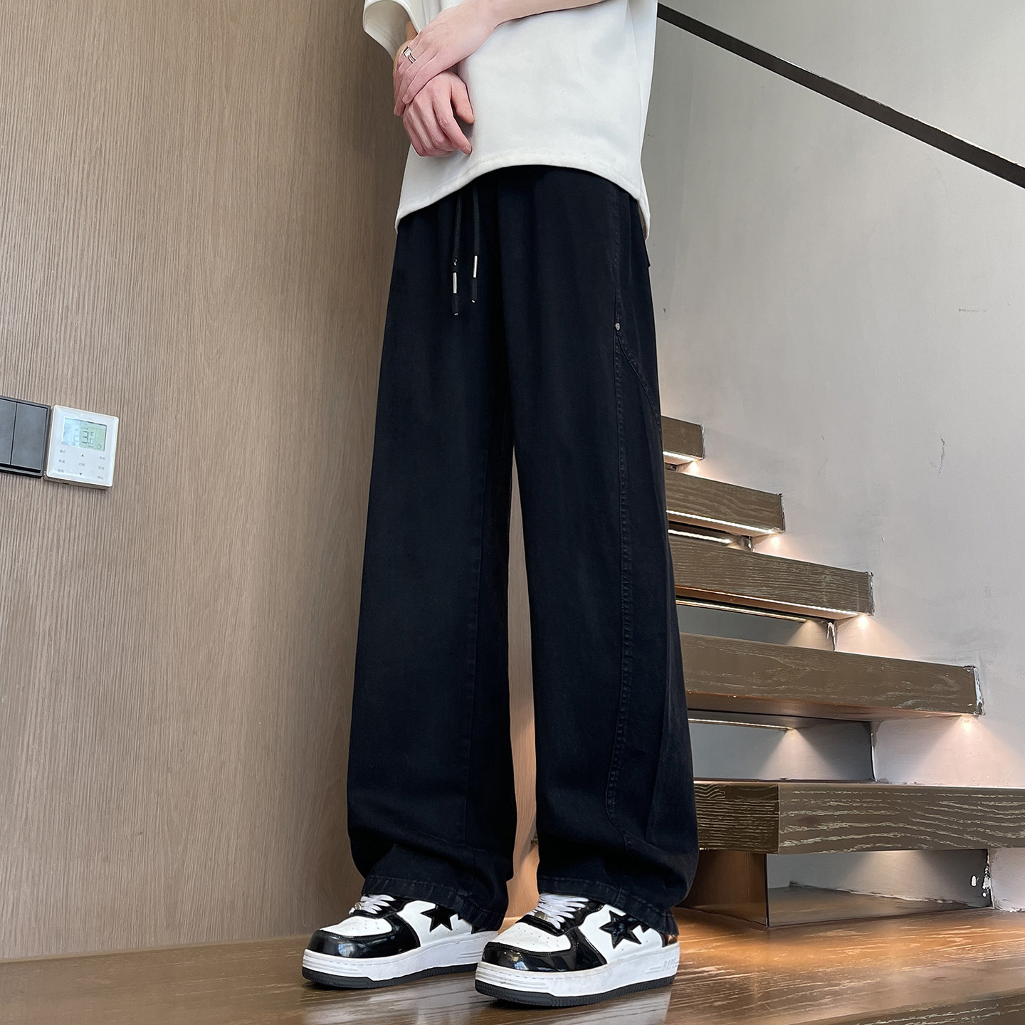 春秋季潮流宽松卫裤12岁男孩13初中学生14青少年15大童运动休闲裤