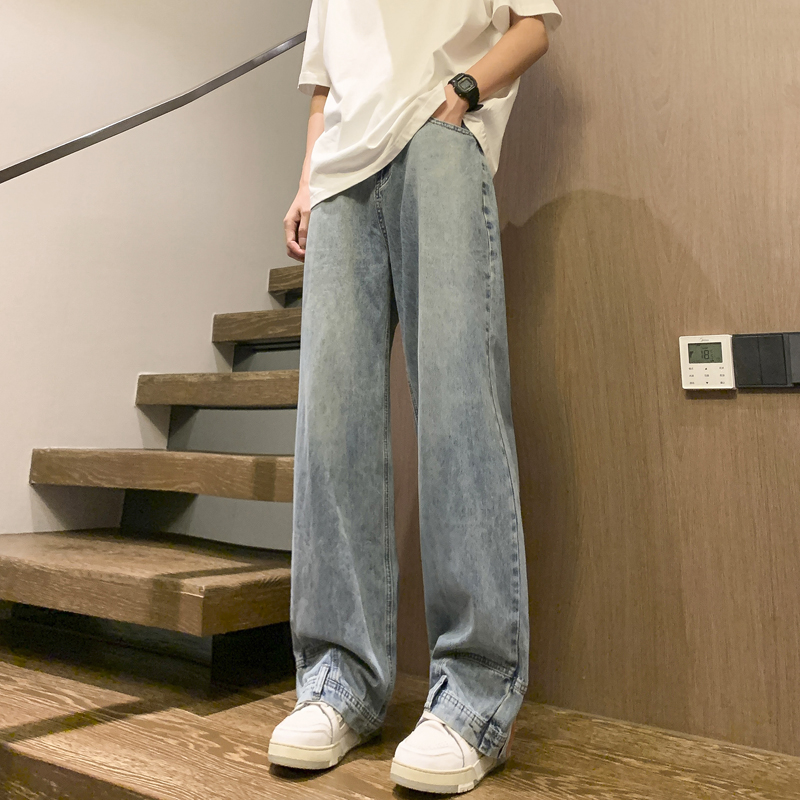 春季潮流休闲牛仔裤男直筒长裤子