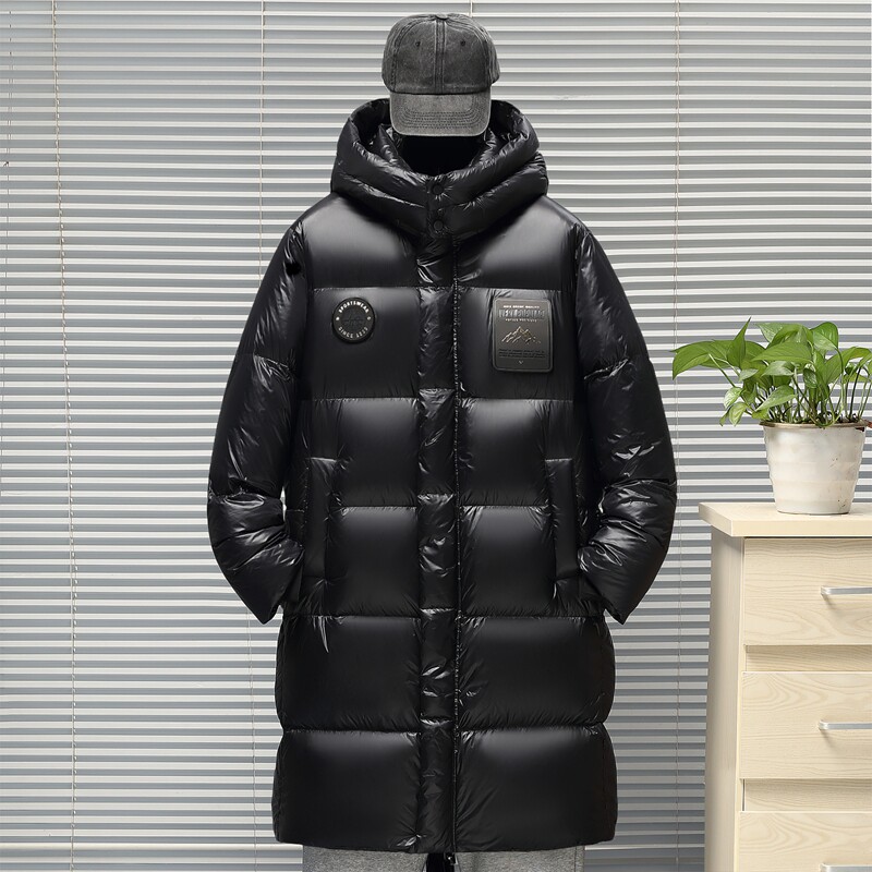 冬季13青少年长款羽绒服男孩12宽松15岁初中学生14大童白鸭绒外套