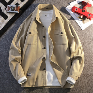 衬衫 春季 15岁高中初中学生14青少年大童潮流长袖 衬衣男孩12 工装