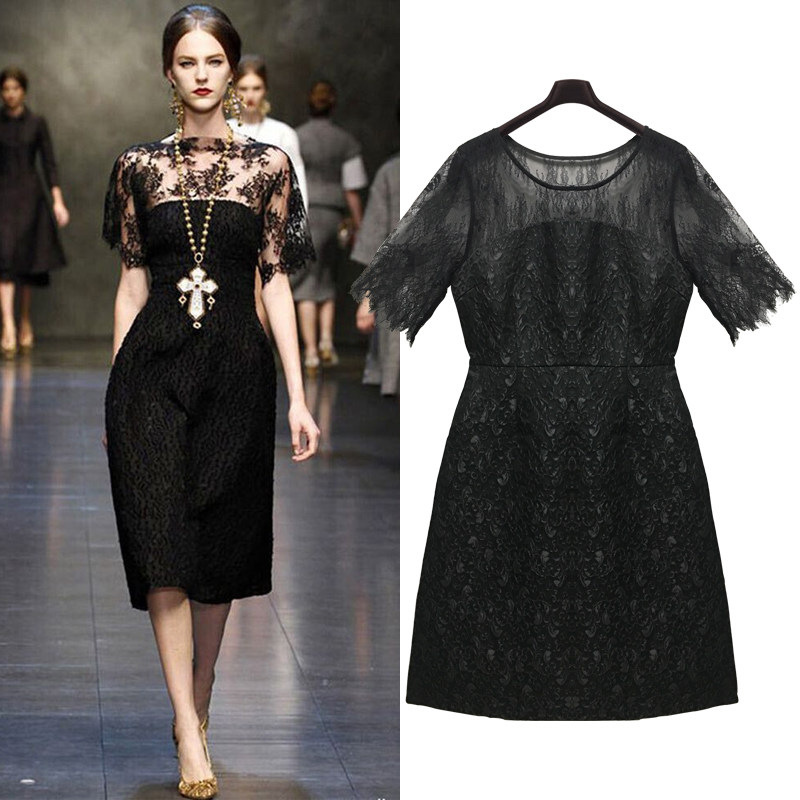 Star of the same paragraph summer pregnant woman Large Lace Banquet Dress skirt new pattern mm heavy industry Dress Mid length versionin the Women's clothing/Boutique , Large size women  category - from Buy2taobao.com to provide professional Taobao agent buy service
