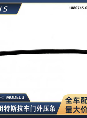 适用特斯拉汽车配件MODEL3车门外压条 21款 1080745-01-J