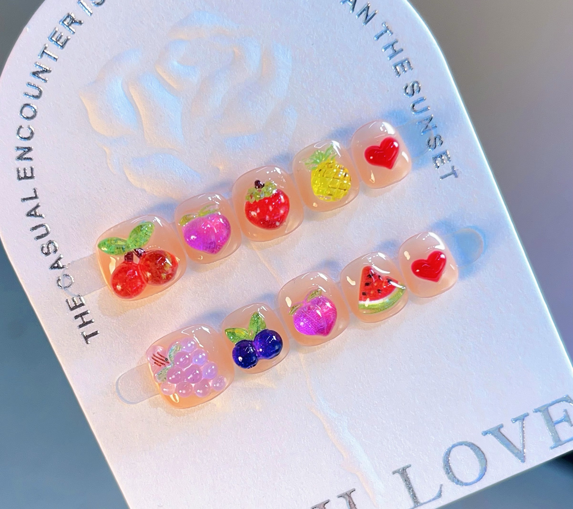 《水果派》儿童手工穿戴甲多巴胺女童短款小学生卡通可爱美甲贴片