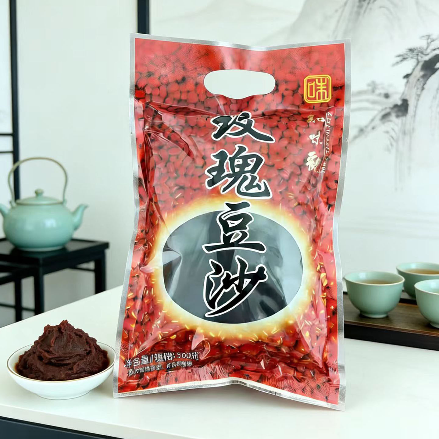 知味观玫瑰豆沙馅青团蛋黄酥汤圆春卷花卷馅料豆沙馅糕点烘焙500g