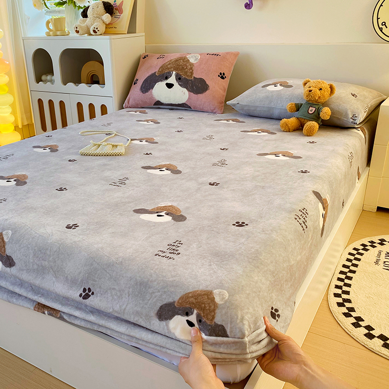 A类牛奶绒亲肤保暖抗静电床笠