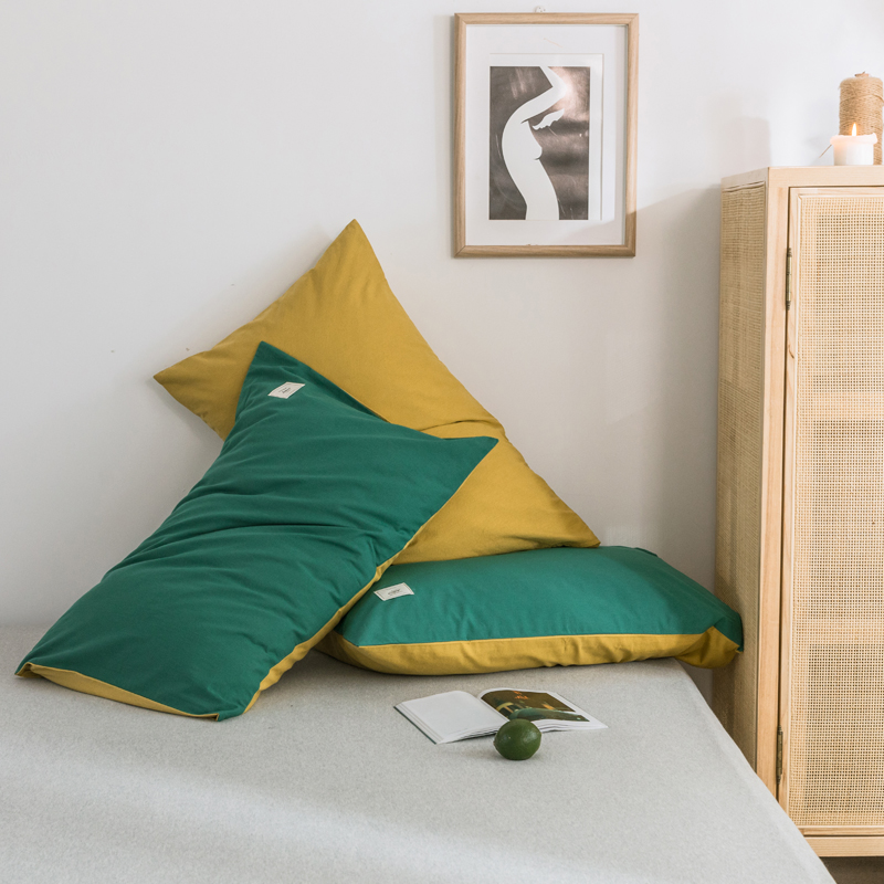 简约纯色全棉枕套纯棉学生宿舍