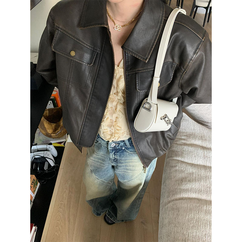皮衣外套女2025新款早春初春机车短款真皮黑色夹克小个子男女同款