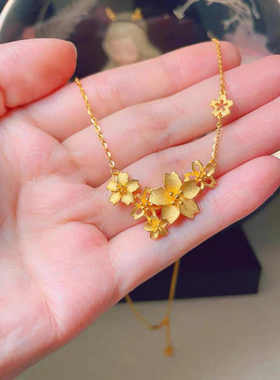 古法三生三世繁花似锦花朵项链花团锦簇婚嫁结婚系列女款金首饰