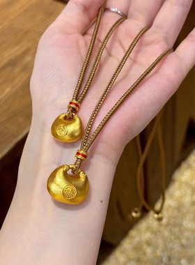 新中式小胖福吊坠项链民族风时尚高级感锁骨链复古简约百搭项饰女