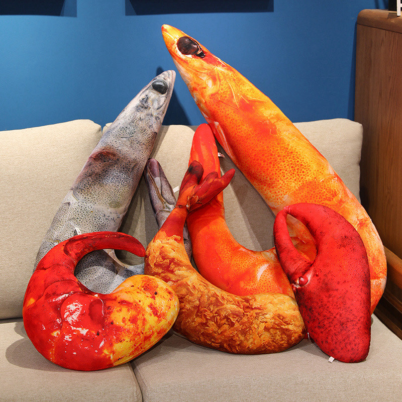 创意仿真龙虾抱枕大虾玩偶毛绒玩具搞怪女生礼物公仔娃娃生日礼物