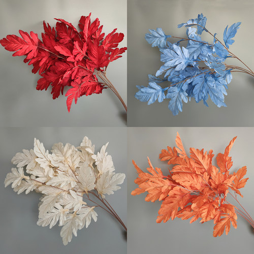 婚庆仿真花材贝壳叶绢花插花装饰
