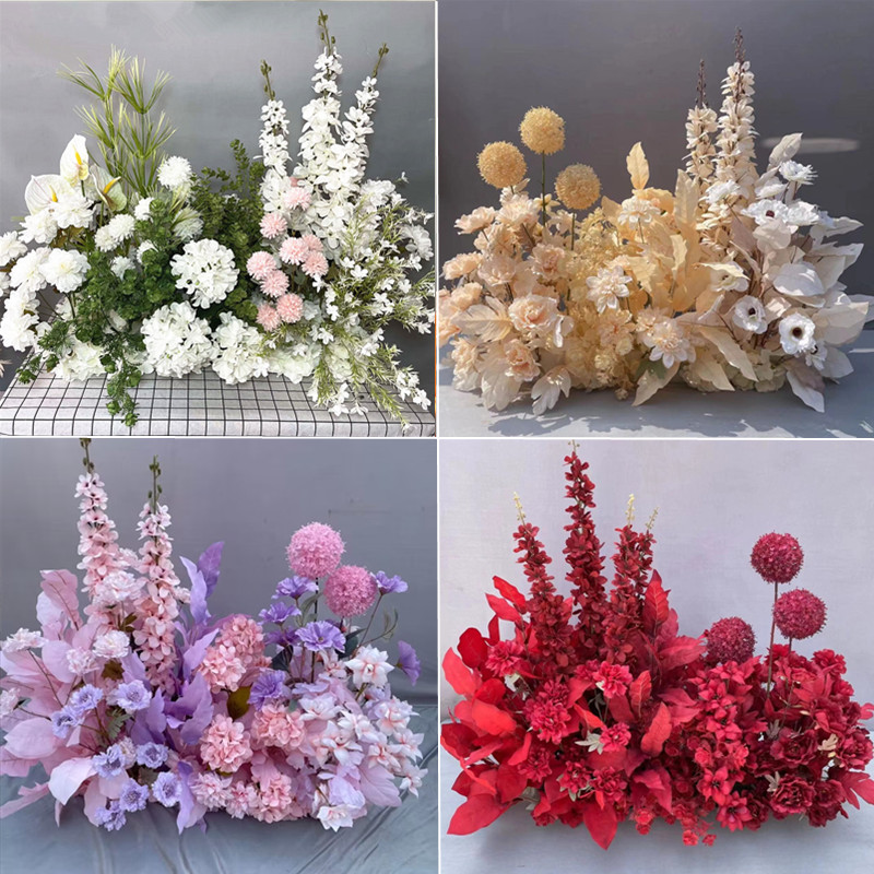 婚庆地排花仿真花艺舞台装饰花艺