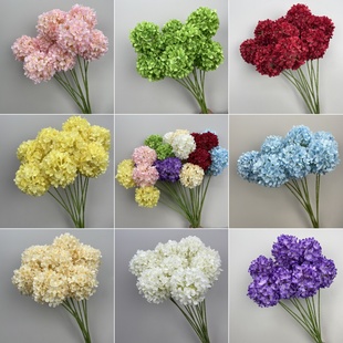 仿真花绢花假花圆球棒棒糖绣球花大葱球婚礼装饰布置典礼布置花艺