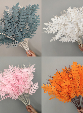 婚礼装饰仿真槐叶柳树叶路引花排花配草婚庆婚礼堂酒店吊顶花艺