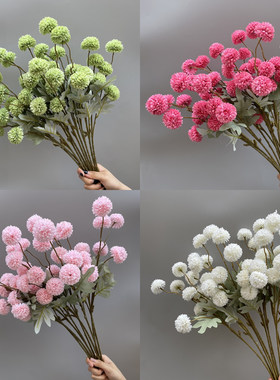 婚礼仿真花材5头乒乓球单支花材