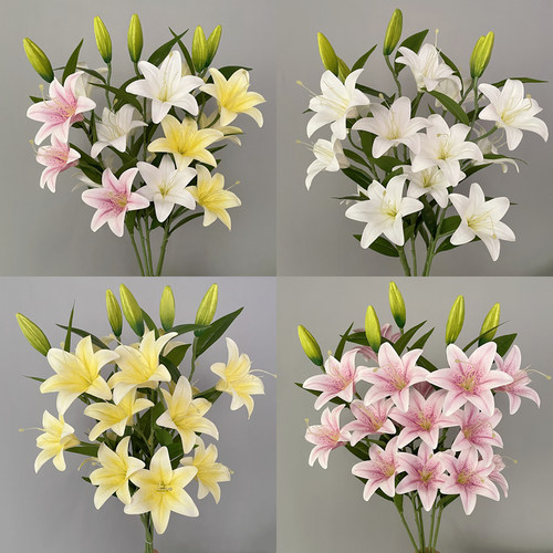 婚庆插花仿真花材百合花吊顶布置