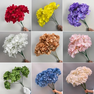 饰花绣球花头落地绢花婚庆花材绣球商场室内摆放花 仿真绣球花束装