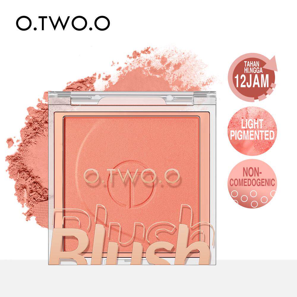 正品O.TWO.O丝柔焕颜腮红盘单色柔雾哑光修容提亮奶茶杏蜜桃橘胭