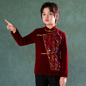 男童唐装 汉服古风套装 中国风儿童演出服2025新款 儿童主持人中山装