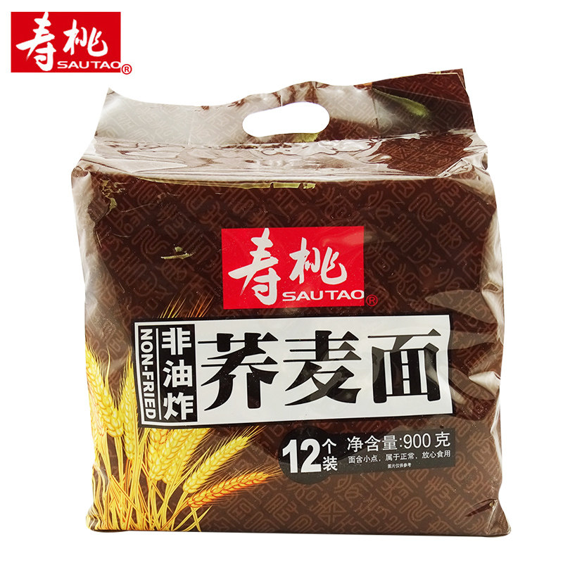寿桃牌 荞麦面12个装900g袋装 汤面 煮食面 拌面